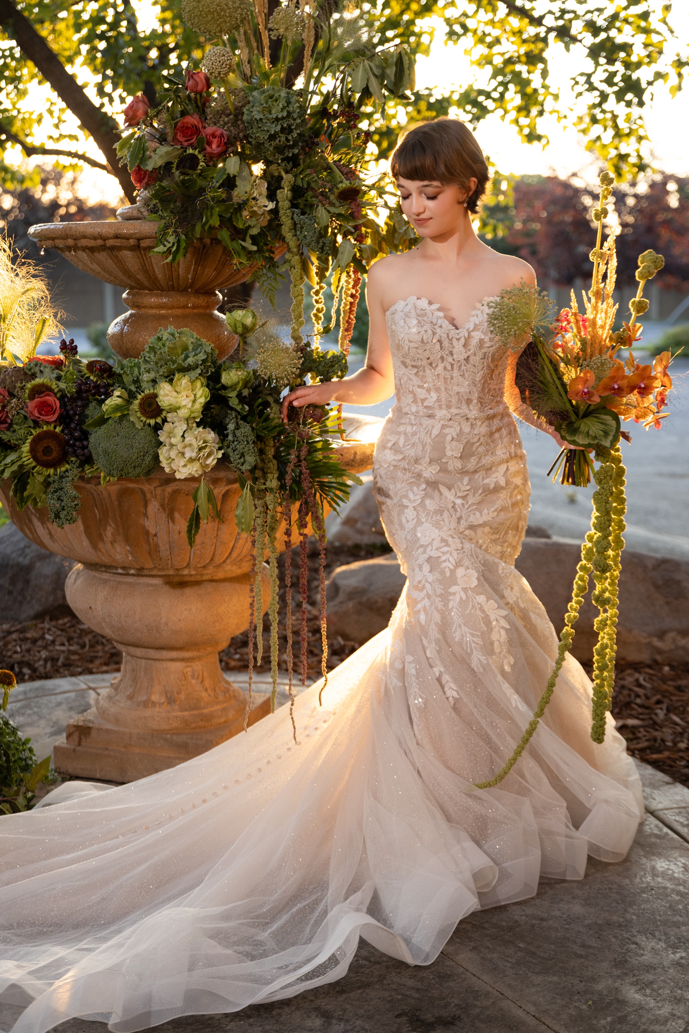 Wedding ceremony floral arch